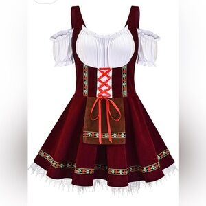 Womens Red and White Bavarian Costume/german dirndl size large